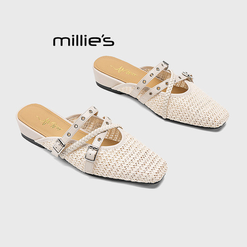 MILLIE'S/妙丽编织绝美包头半拖