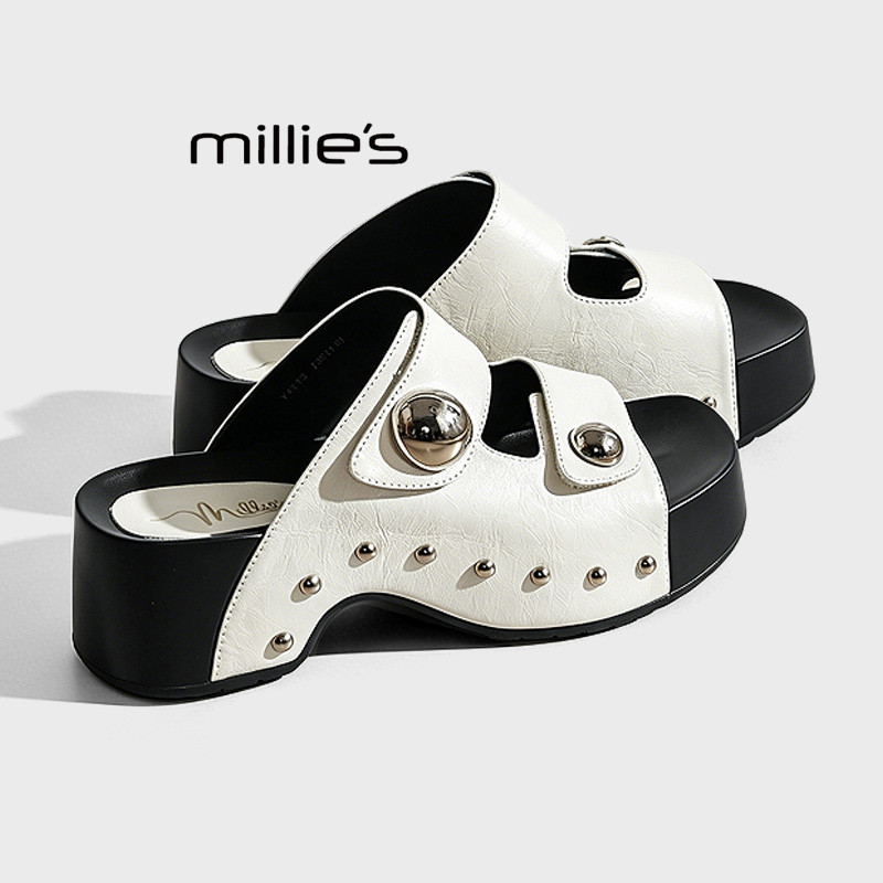 MILLIE'S/妙丽露趾一字拖鞋
