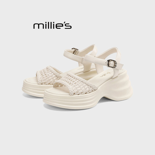 MILLIE'S/妙丽高跟厚底一字拖
