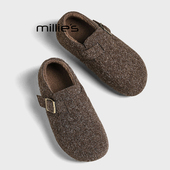 棉鞋 妙丽加绒勃肯鞋 冬季 MILLIE 平底灰色毛毛鞋 女鞋 新款 雪地靴Z