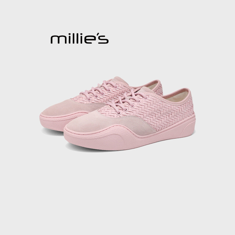 MILLIE'S/妙丽编织德训鞋女2026春季新款厚底百搭休闲运动鞋舒适Q,女鞋,老爹鞋,淘宝优惠券,粉丝福利购,淘宝优惠卷