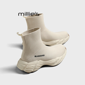 MILLIE 运动风弹力靴百搭短靴Z 新款 妙丽套筒防滑袜靴女2026秋季