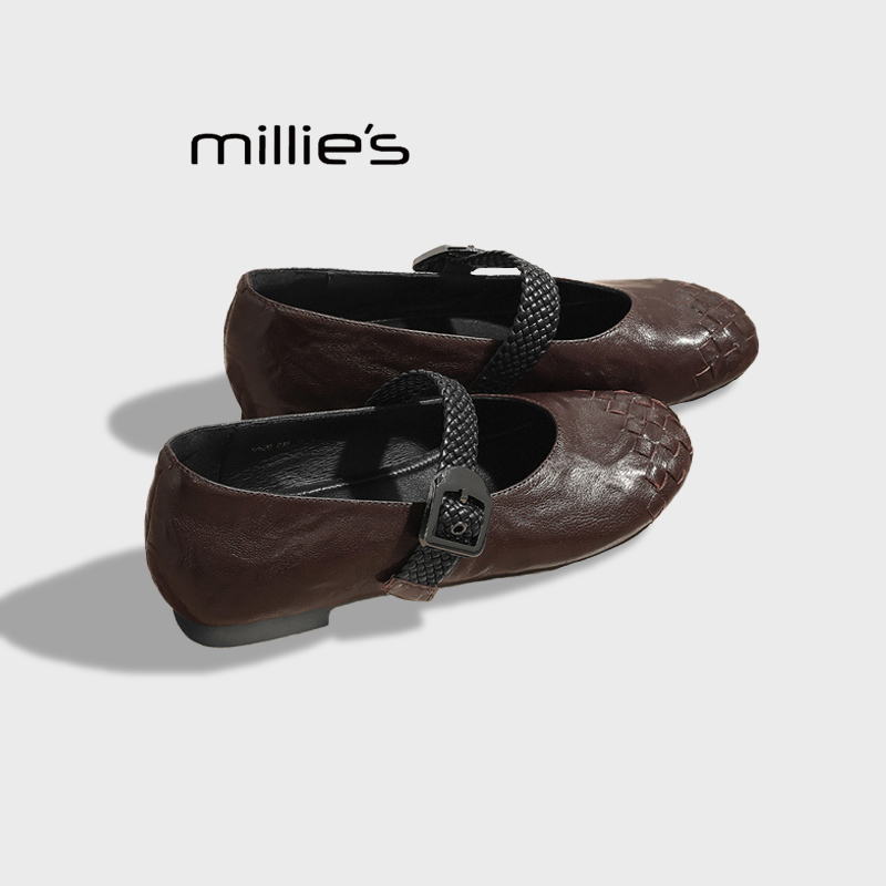 MILLIE'S/妙丽真皮简约单鞋雨鞋