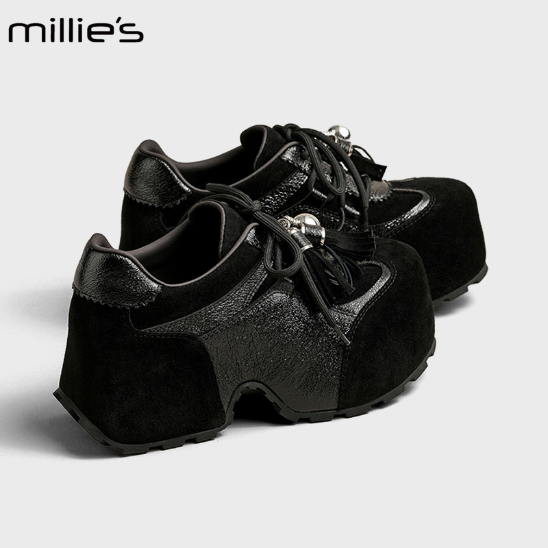 MILLIE'S/妙丽拼色大头面包鞋