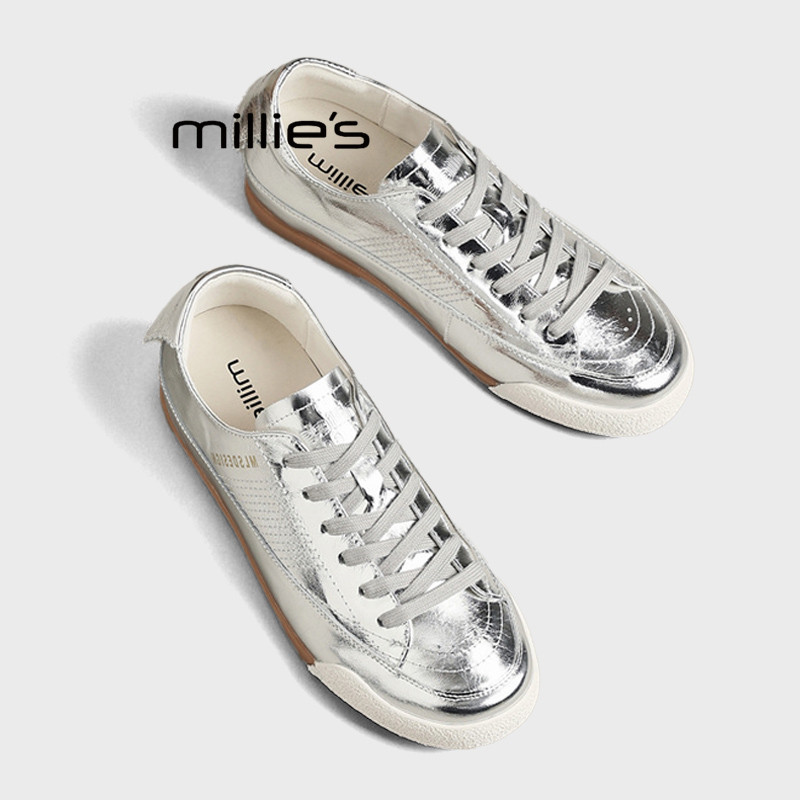 MILLIE'S/妙丽2026春季新款显脚小女鞋韩版时尚百搭运动休闲板鞋