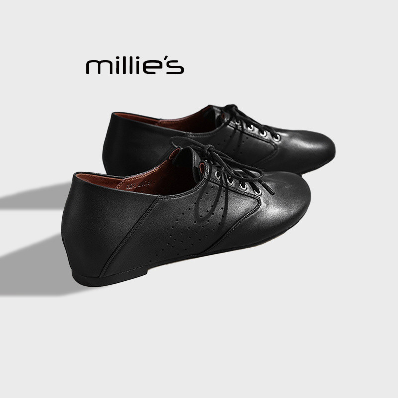 MILLIE'S/妙丽2026春款英伦风时尚爆款平底单鞋女百搭休闲小皮鞋,女鞋,德训鞋,淘宝优惠券,粉丝福利购,淘宝优惠卷