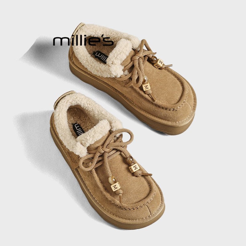 MILLIE'S/妙丽内增高厚底乐福鞋女秋冬加绒保暖棉鞋不累脚毛毛鞋Z,女鞋,乐福鞋（豆豆鞋）,淘宝优惠券,粉丝福利购,淘宝优惠卷
