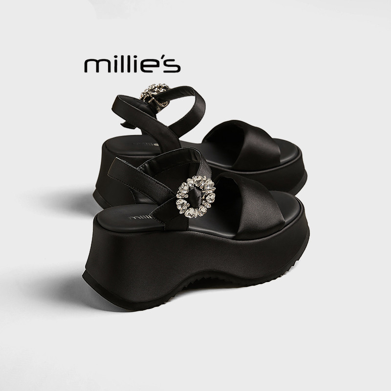 MILLIE'S/妙丽松糕厚底罗马凉鞋