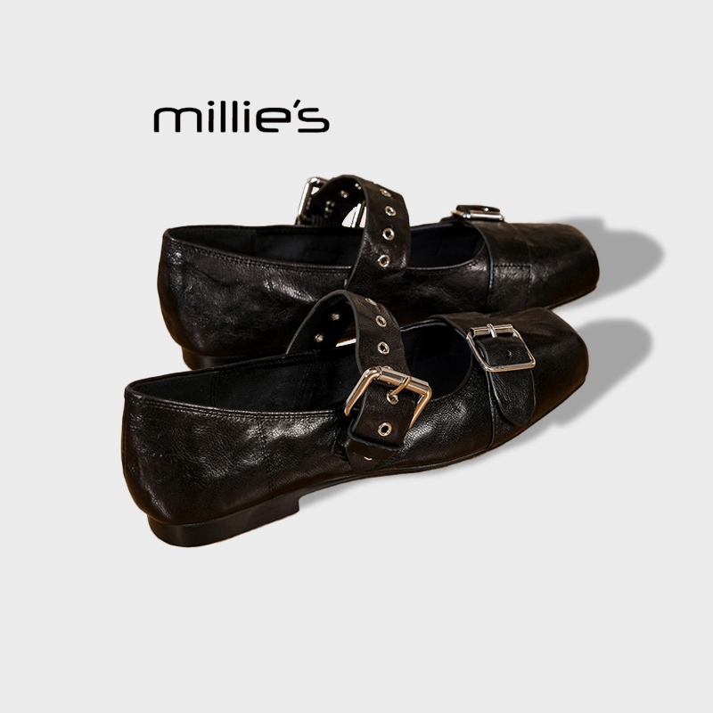 MILLIE'S/妙丽真皮百搭单鞋雨鞋