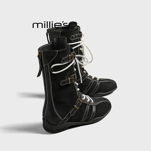 MILLIE'S/妙丽加绒短靴德训靴冬