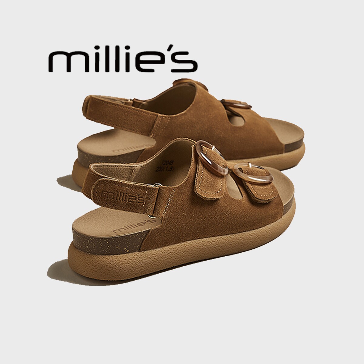 妙丽 勃肯凉鞋女2026新款夏季软厚底外穿配裙子百搭罗马沙滩拖鞋