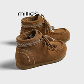 马丁靴时尚 妙丽秋季 MILLIE 新款 百搭休闲舒适韩版 女流苏女鞋 潮Z