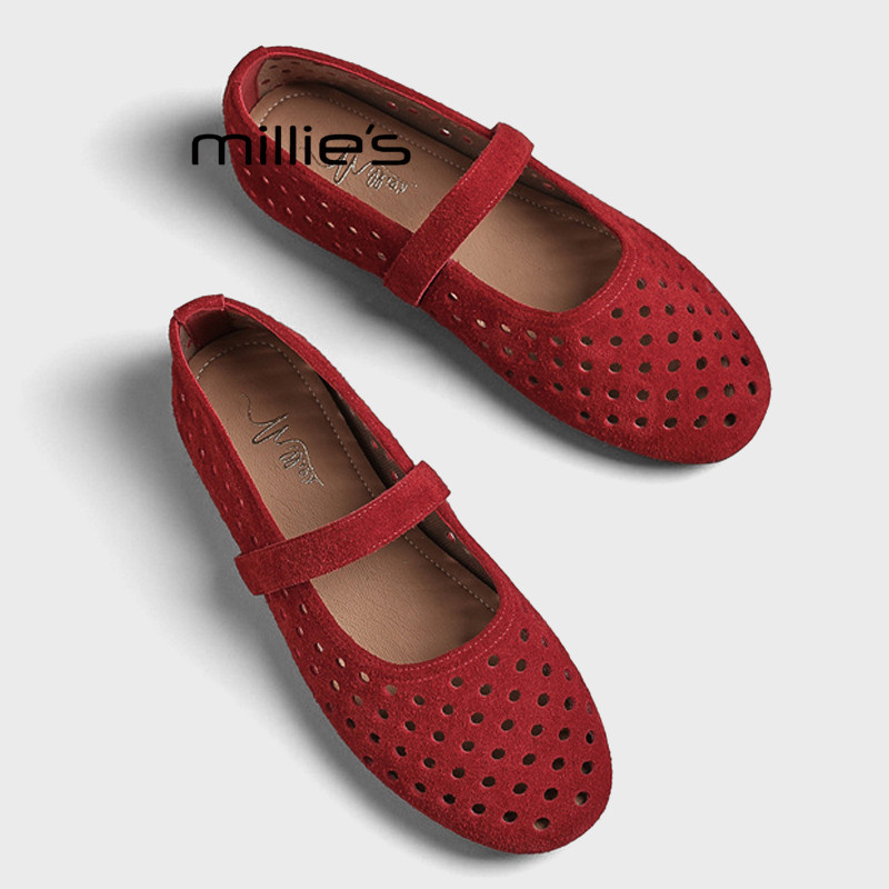 MILLIE'S/妙丽镂空透气玛丽珍鞋
