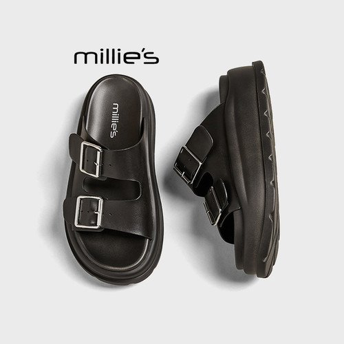 MILLIE'S/妙丽厚底外穿拖鞋女