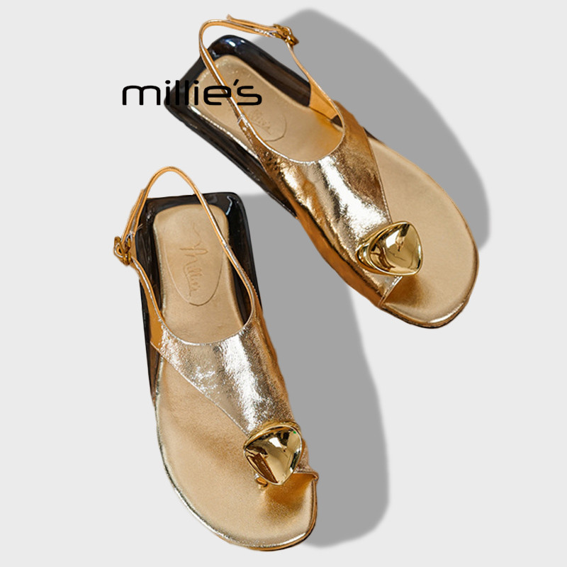 MILLIE'S/妙丽2026年夏季新款凉鞋女平底气质沙滩鞋绝美外穿Z