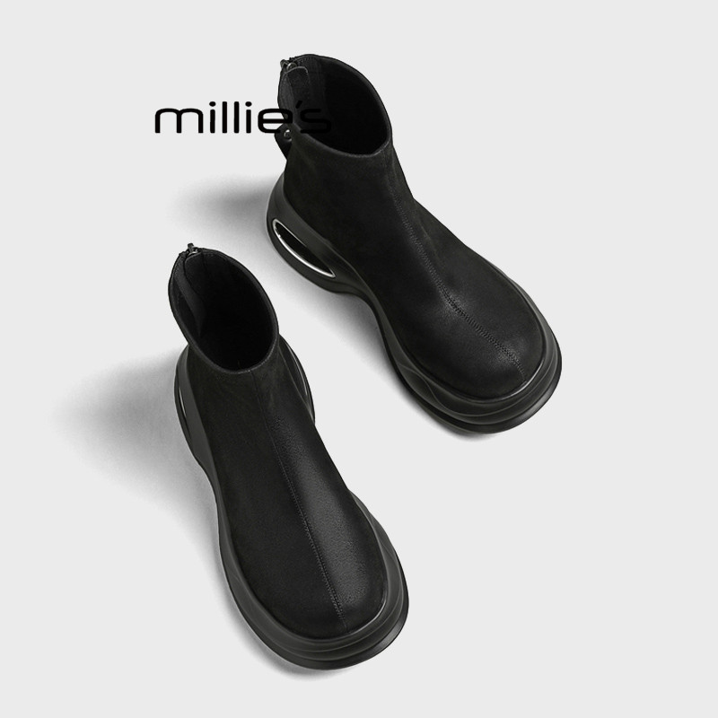 MILLIE'S/妙丽厚底增高短靴女