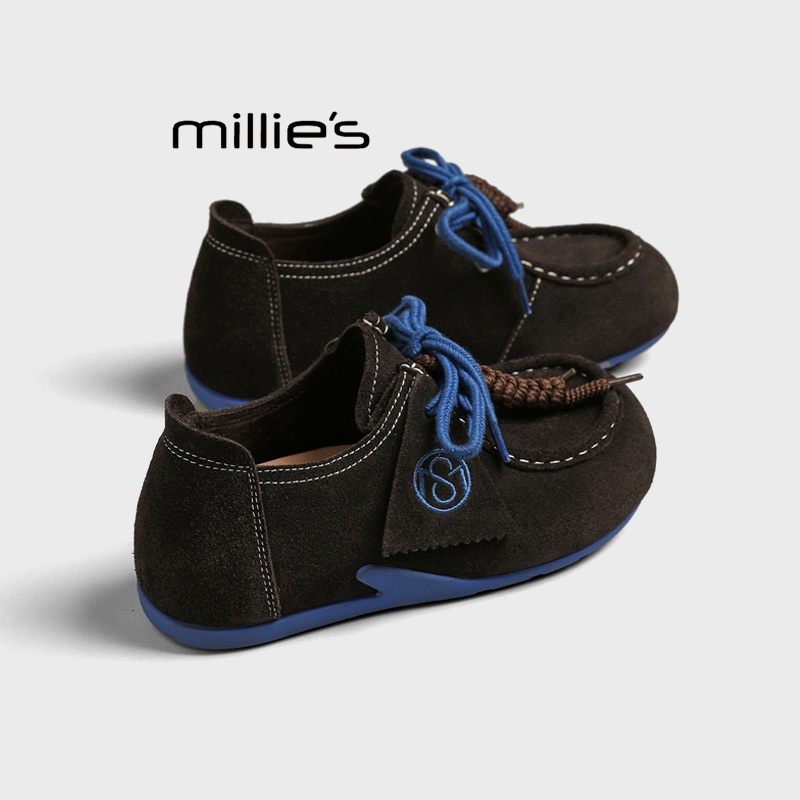 MILLIE'S/妙丽真皮包头袋鼠鞋