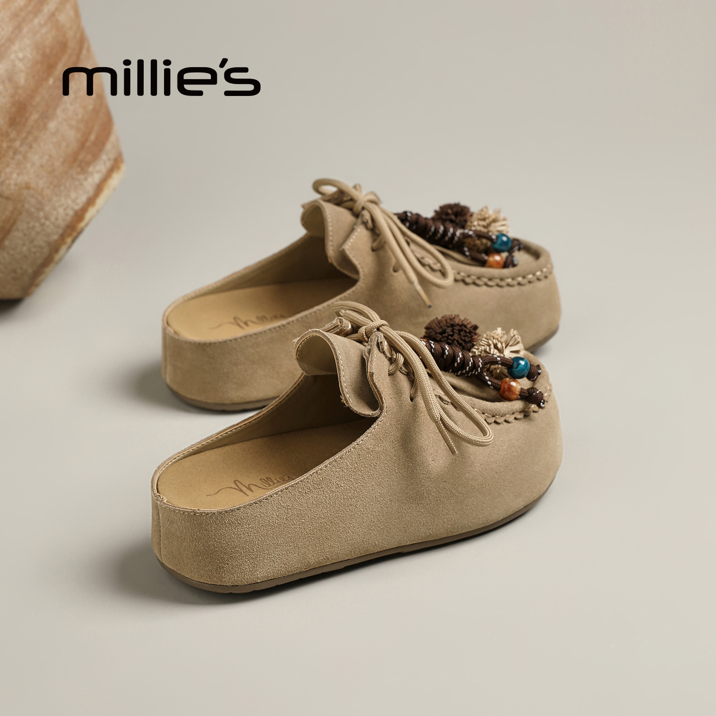 MILLIE'S/妙丽外穿半包拖鞋女