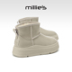 MILLIE 防水雪地靴女Z 皮面切尔西靴英伦风舒适时尚 妙丽2026新款
