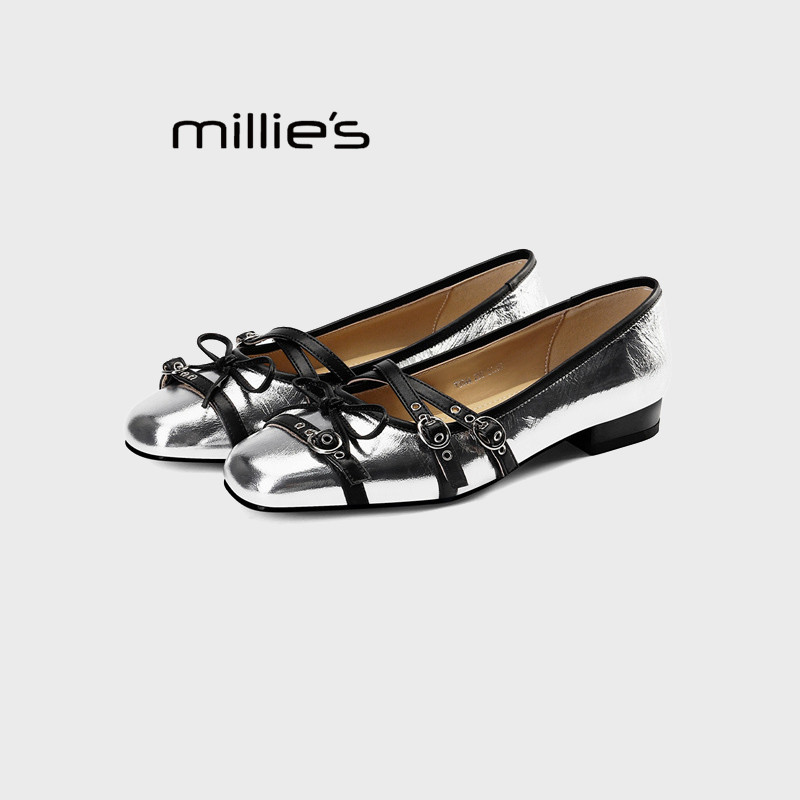MILLIE'S/妙丽2026新品法式玛丽珍鞋女蝴蝶结低跟乐福鞋软底单鞋Q,女鞋,乐福鞋（豆豆鞋）,淘宝优惠券,粉丝福利购,淘宝优惠卷