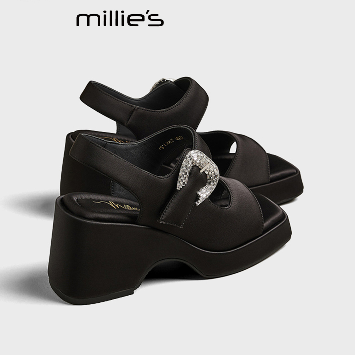 MILLIE'S/妙丽厚底水钻凉鞋