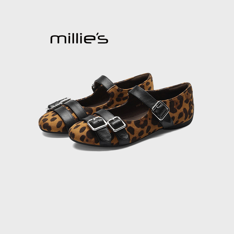MILLIE'S/妙丽2026春季新款复古风玛丽珍鞋女平底真皮百搭豆豆鞋Z,女鞋,乐福鞋（豆豆鞋）,淘宝优惠券,粉丝福利购,淘宝优惠卷