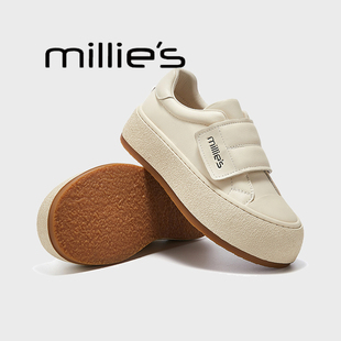 百搭圆头休闲板鞋 妙丽厚底魔术贴德训鞋 韩版 女2025新款 MILLIE