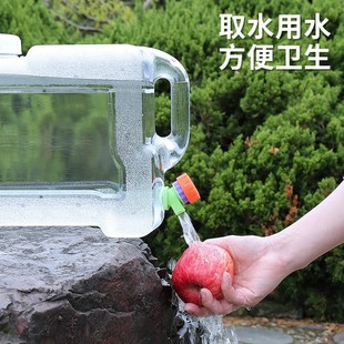 户外手提大容量3升便携pc透明水箱车载水桶家用储水桶纯净空桶