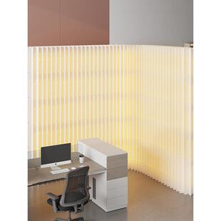 纸质夜光隔断墙屏风公司前台接待区员工办公室背景墙简易移动隔断