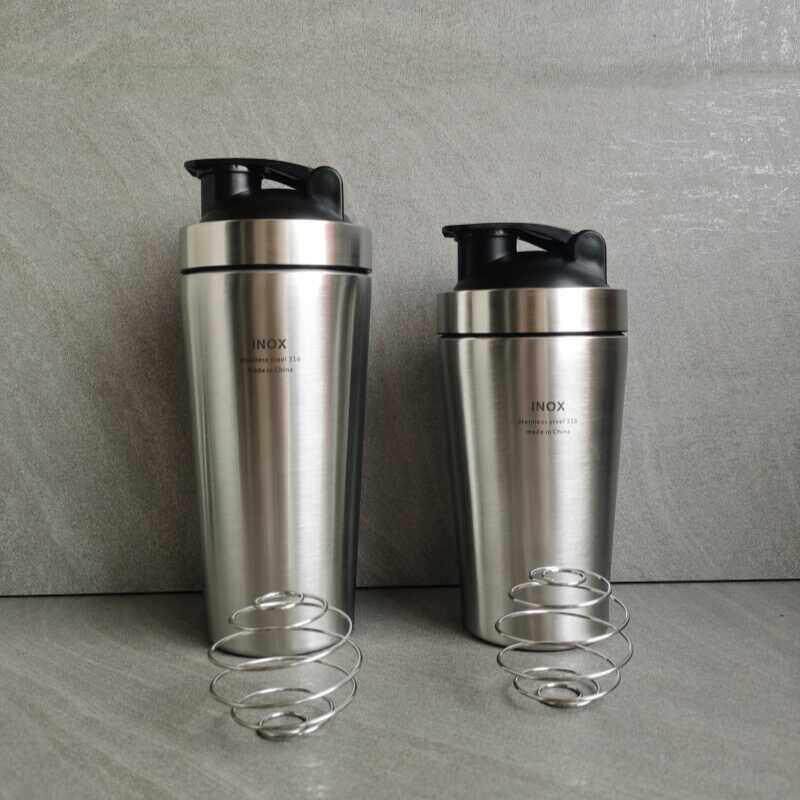 出口德国 316不锈钢单层摇摇杯 健身运动水杯 蛋白粉奶昔搅拌杯