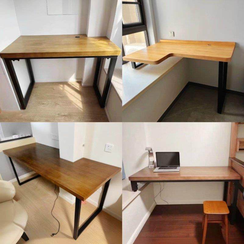 双人实木书桌家用阳台异形长短脚飘窗转角桌卧室高低腿延伸桌定制,住宅家具,书桌,淘宝优惠券,粉丝福利购,淘宝优惠卷