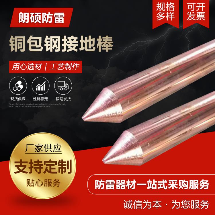 防雷垂直铜包钢接地棒镀铜钢接地极接地线接地针室外家用接地线接