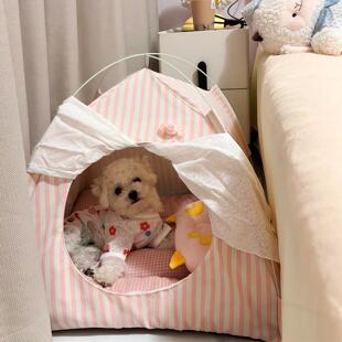 夏季狗窝猫狗帐篷半封闭狗窝四季通用舒适可拆洗宠物用品睡觉用