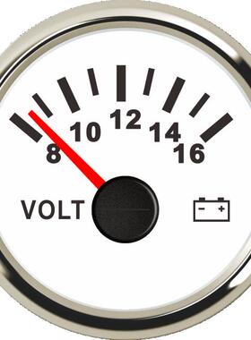 房车改装24V12V电压表车船货车专用直径52mm指针表盘白色黑色数显