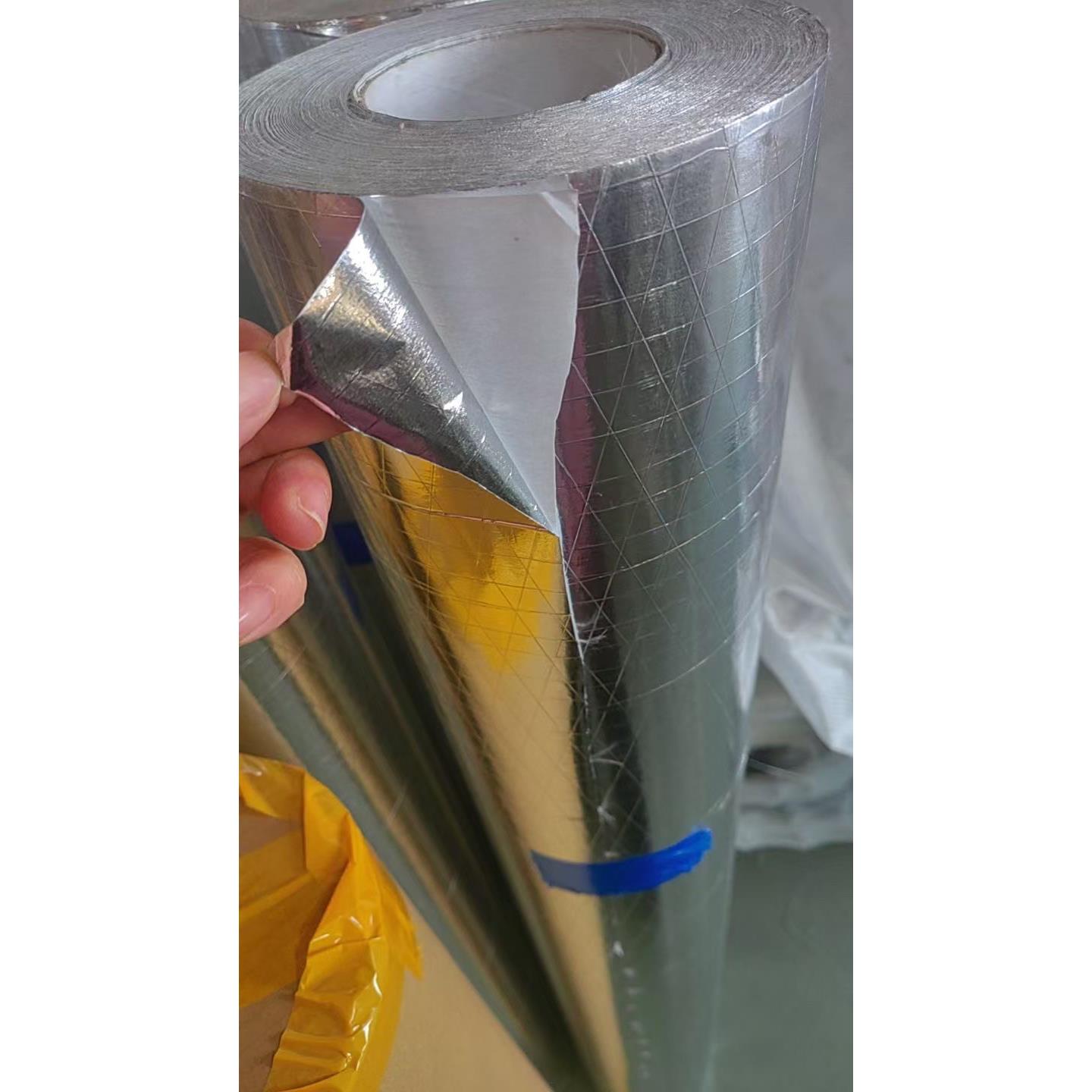 铝箔纸夹筋工业铝箔纸隔热保温棉纯铝箔阻燃锡箔纸保温自粘PT铝