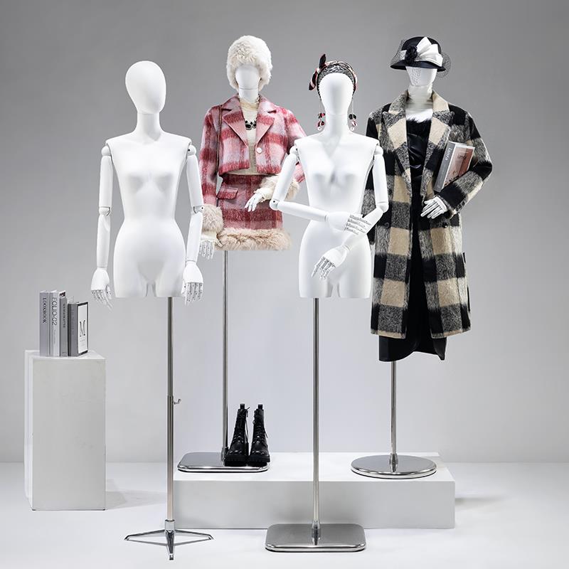 哑白烤漆模特道具女半身假人台服装店高档橱窗陈列展示架女装全身