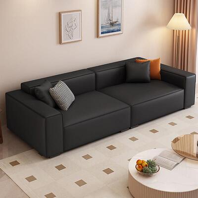 意式极简科技布艺豆腐块沙发客厅小户型现代简约直排三人位网红款