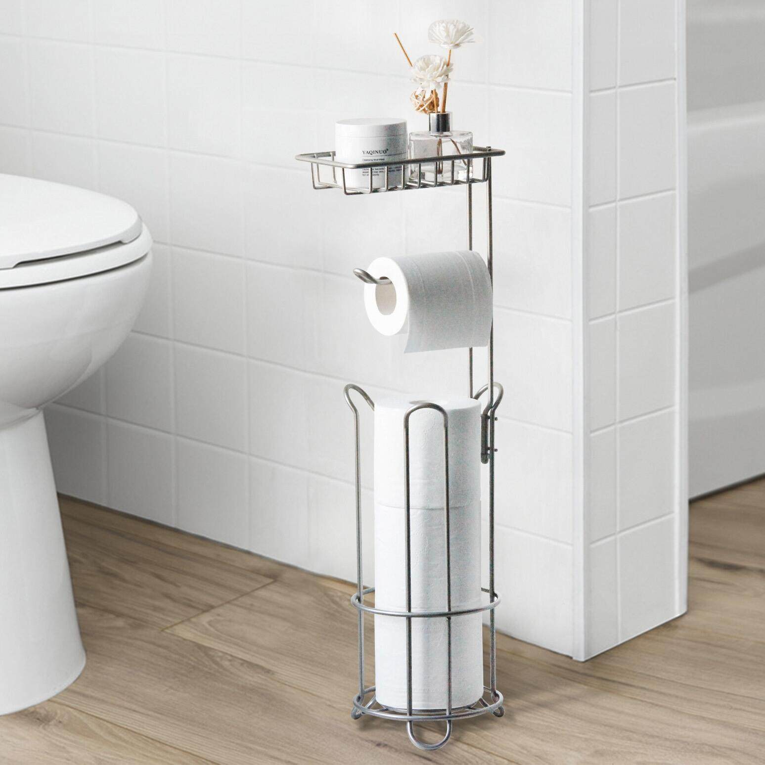 家用卷纸架立式落地纸巾架铁艺卫生间客厅置物架圆形厕纸收纳架