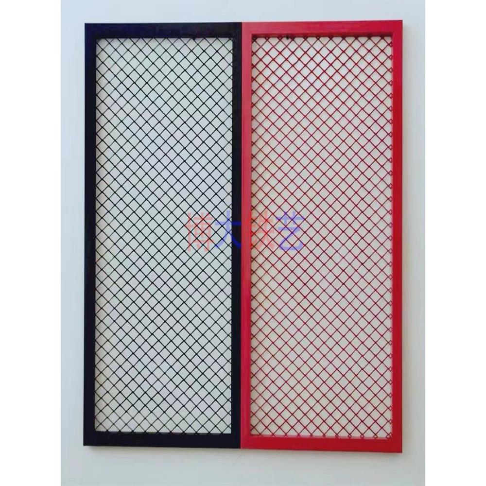 工业风菱形网格片加密铁丝网片网红墙小网孔铁艺屏风隔断镂空吊顶