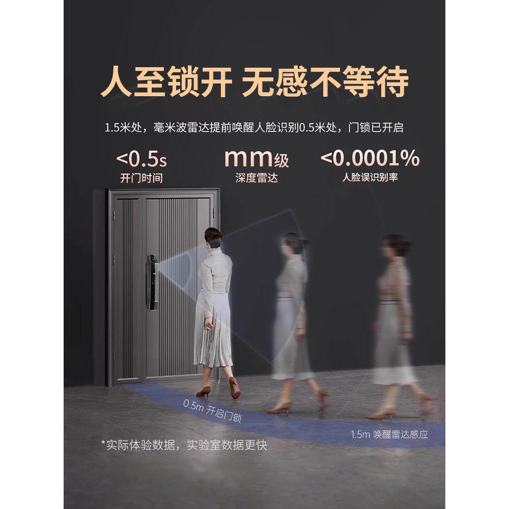 德施曼指纹锁家用防盗门人脸识别可视猫眼电子密码锁全自动入户智