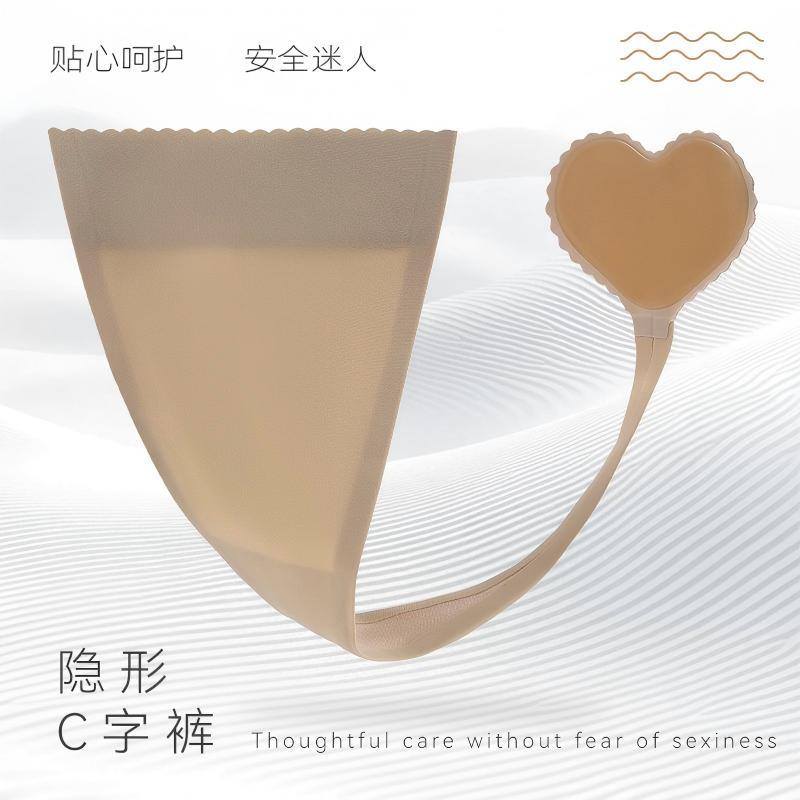 隐形c字裤c型丁子内裤女蕾丝c形裤性感无痕礼服一片式模特t裤粘贴
