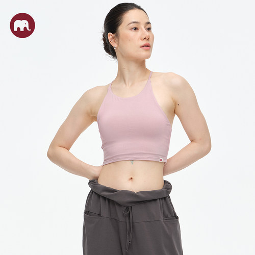 omshan·basic 挂脖式交叉吊带背心 亲肤美背运动瑜伽文胸上衣