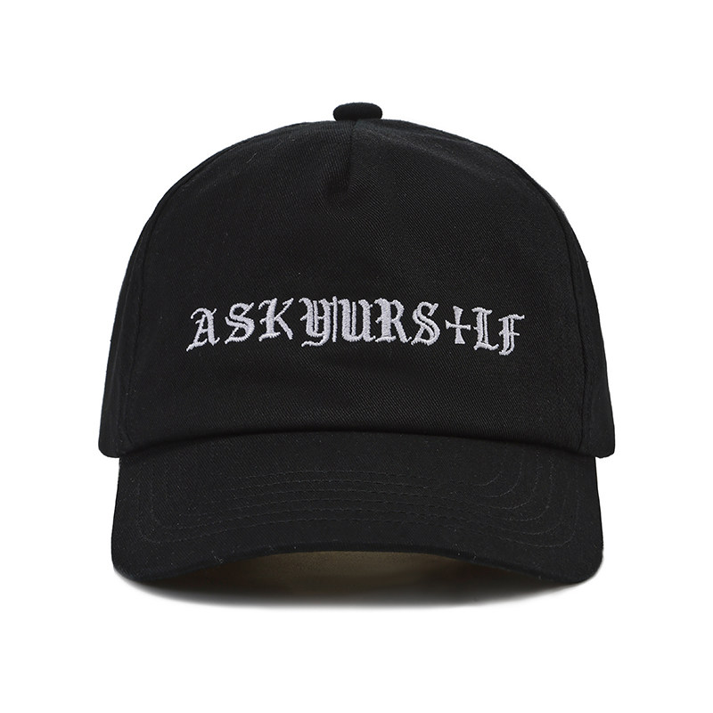 askyurself字母刺绣鸭帽子