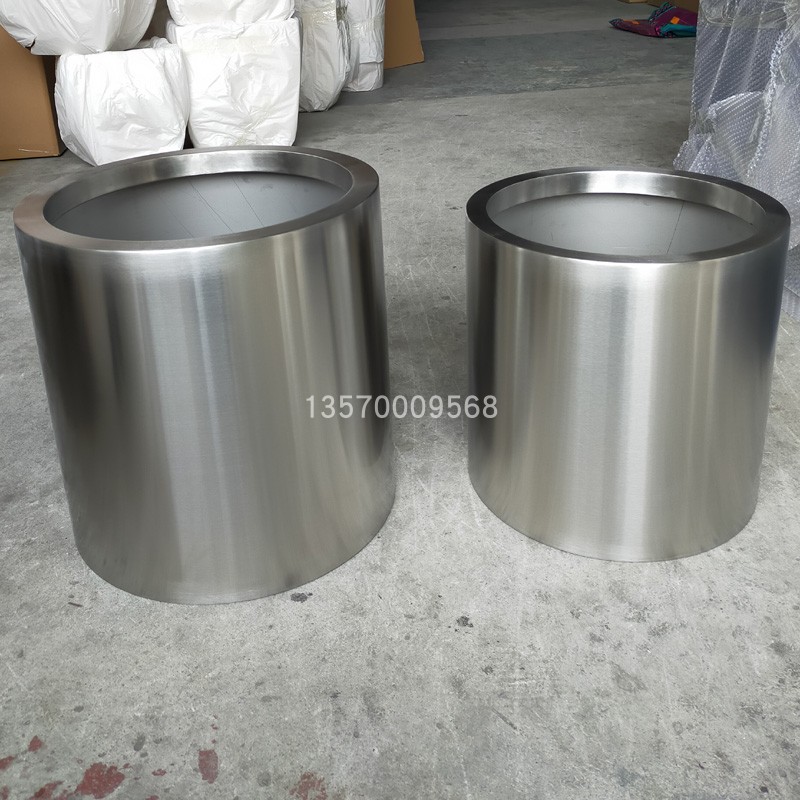 304不锈钢花盆 金属花瓶 落地大花器 绿植盆套 圆形种植花盆花箱