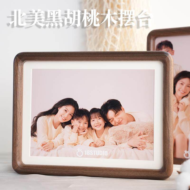 全家福实木相框定制高级感装裱结婚照洗照片画框810寸摆台挂墙A4