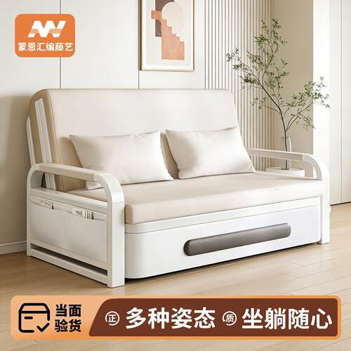 沙发床便捷可躺可睡家用卧室推拉床储物简易伸缩床多功能折叠沙发