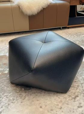 八角小凳子轻奢高级感门口换鞋凳客厅沙发脚踏脚凳家用皮坐墩矮凳