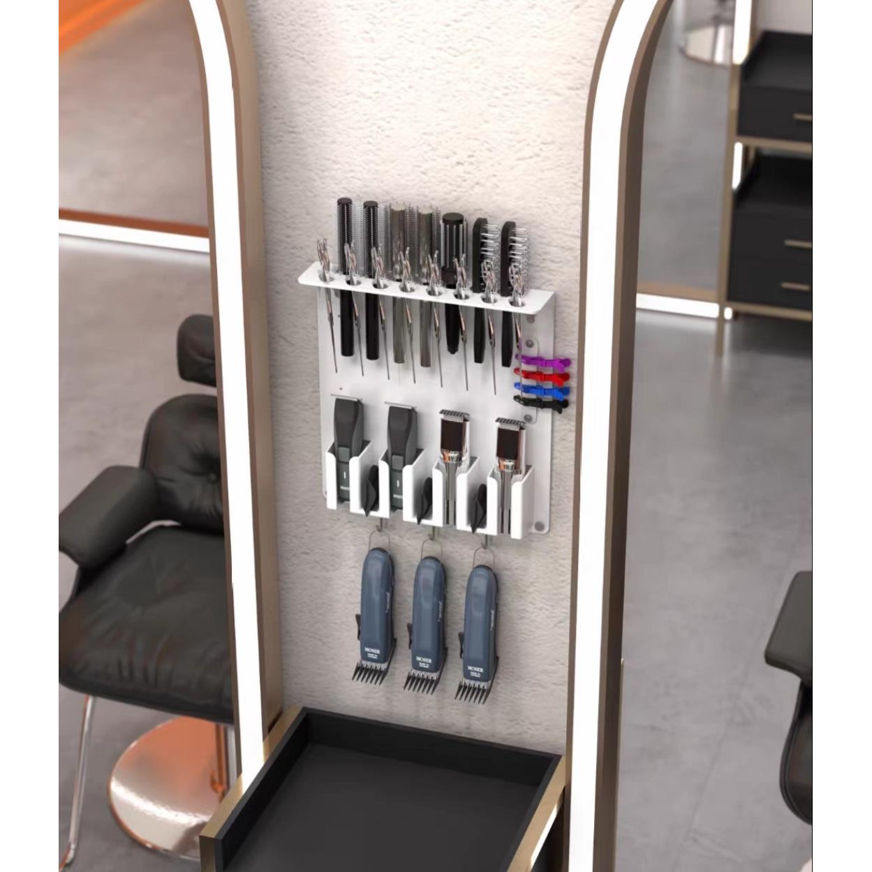 理发师工具收纳架网红架杂物箱推子剪刀梳子整理盒钉挂墙宠物工具