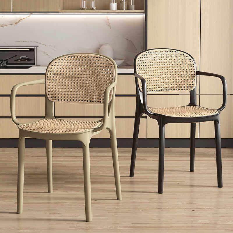塑料椅子靠背餐椅家用加厚藤编扶手椅可叠放户外休闲凳子久坐舒服,住宅家具,餐椅,淘宝优惠券,粉丝福利购,淘宝优惠卷