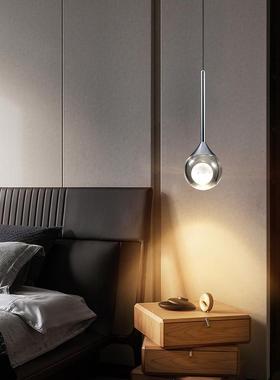 卧室床头吊灯北欧手扫升降月球灯轻奢高级感氛围吊线灯入户玄关灯